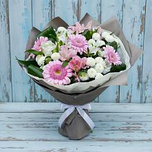 Букет цветов из:  Герберы, Альстромерии и Хризантемы #REPLACE_PRED# Языково