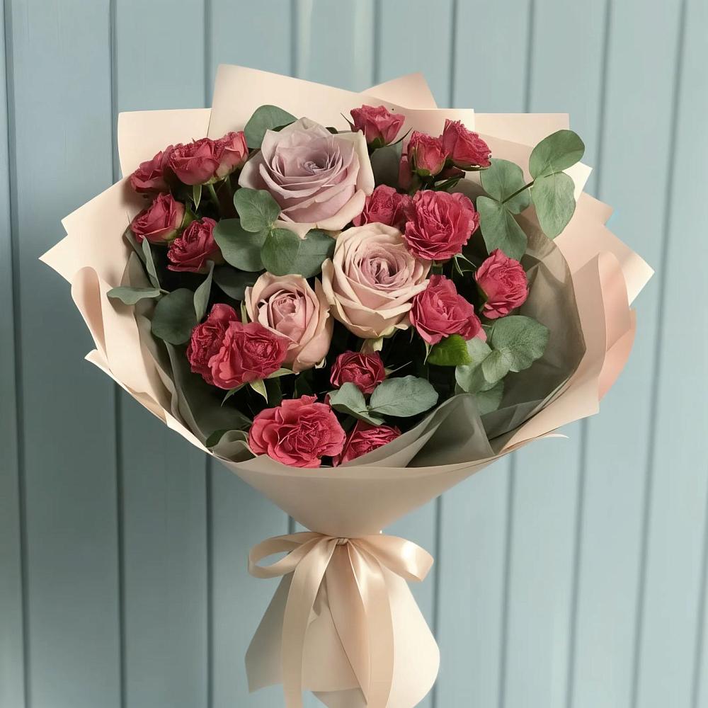 Букет цветов из: Гвоздики и Розы в Языково