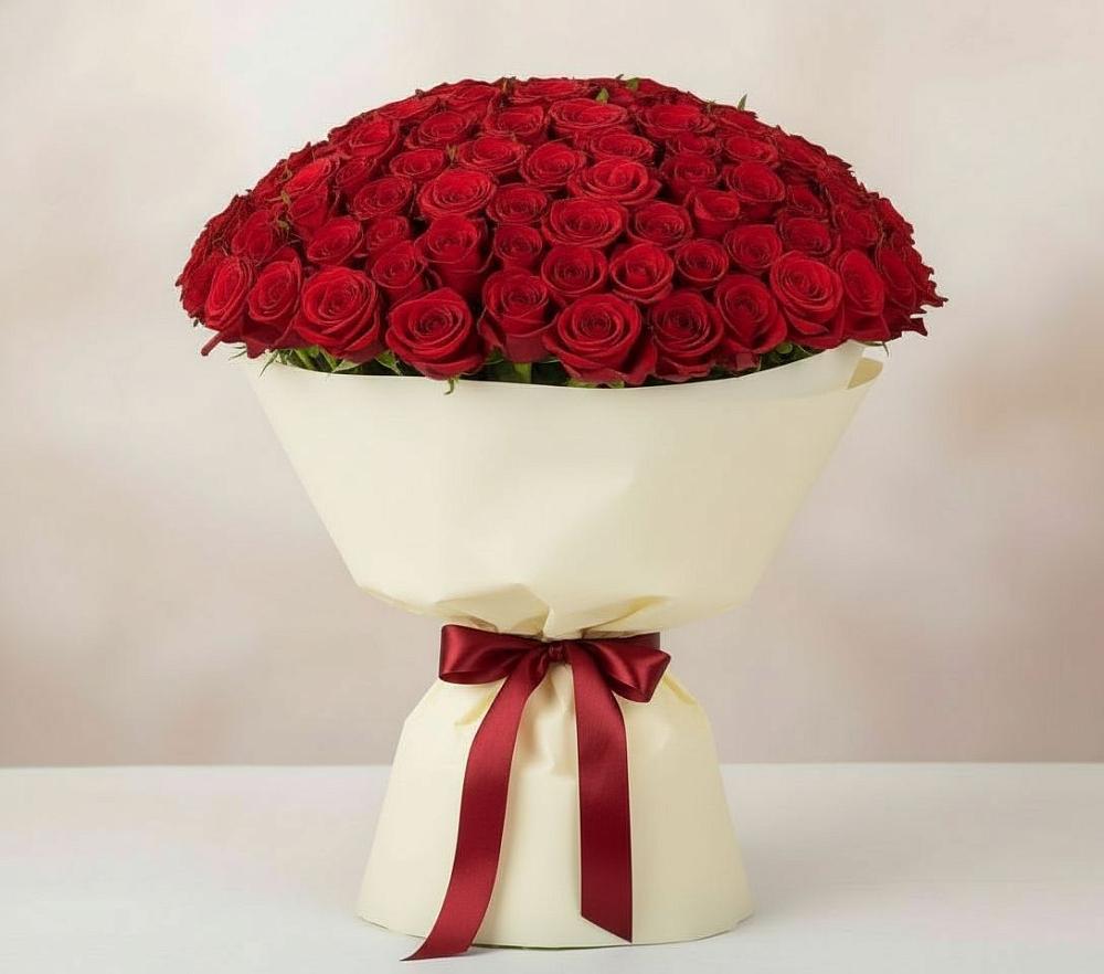 Букет 101 Красная роза Милано в Языково