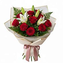 Букет цветов из:  Лилии и Розы в Языково