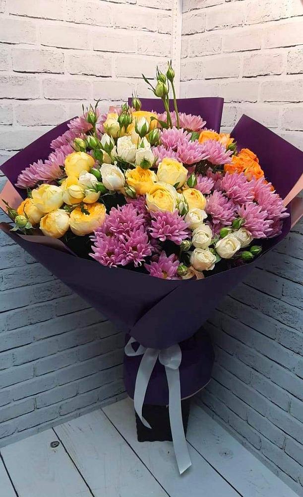 Букет цветов из: Хризантемы и Розы в Языково