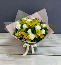 Букет цветов из:  Орхидеи и Розы в Языково