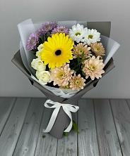 Букет цветов из:  Розы, Герберы и Хризантемы в Языково