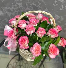 Цветочная композиция из Розы в корзине в Языково