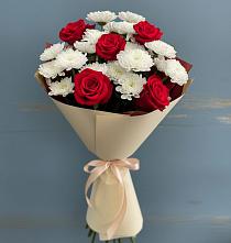 Букет цветов из:  Розы и Хризантемы в Языково