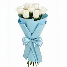 Букет 7 белых роз Проуд в Языково