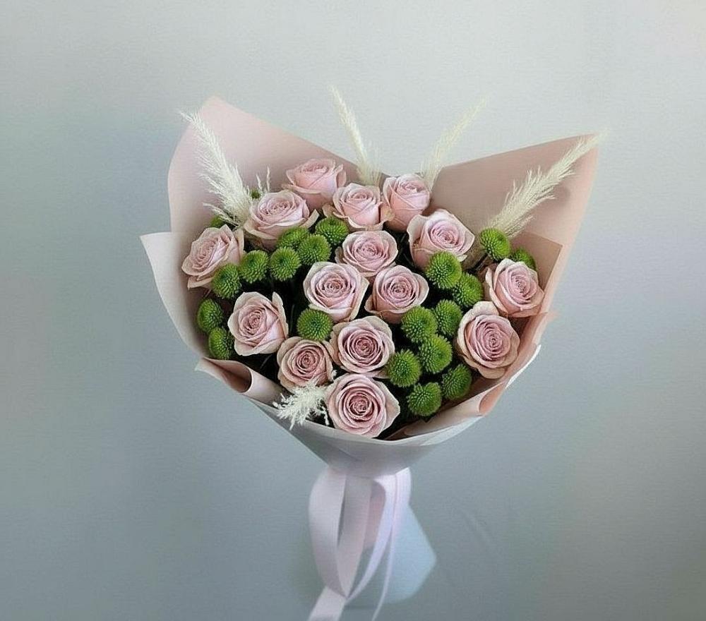 Букет цветов из: Розы и Хризантемы в Языково