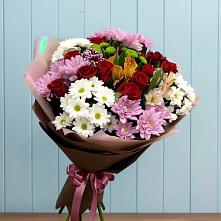 Букет цветов из:  Розы, Хризантемы и Альстромерии в Языково