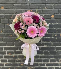 Букет цветов из:  Герберы и Хризантемы в Языково