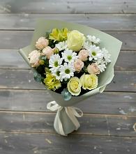 Букет цветов из:  Альстромерии, Розы и Хризантемы в Языково