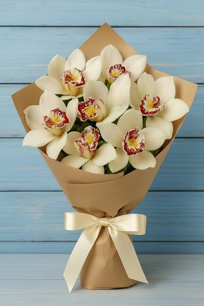 Букет цветов из: Орхидеи и Розы в Языково